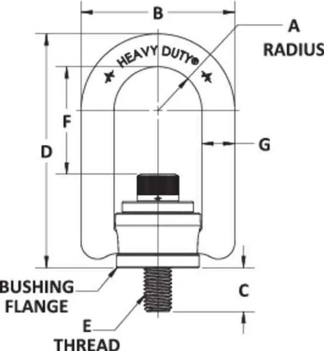 Alt view image 3 of 5 - ADB HOIST RINGS 33614 Heavy Duty Hoist Ring, 4000 lb. WLL