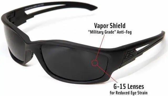 Alt view image 7 of 7 - EDGE EYEWEAR SBR61-G15 Blade Runner Vapor Shield, Safety Glasses Anti-Fog &