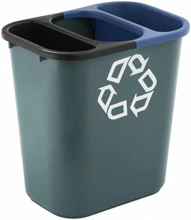 Alt view image 7 of 8 - RUBBERMAID FG295073BLA 1 gal Rectangular Polyethylene Recycling Bin , Black