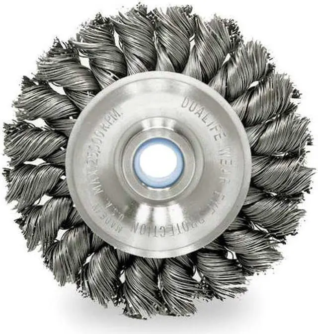 Alt view image 3 of 5 - WEILER 94022 Twist Wire Wheel Wire Brush, Arbor, 8"