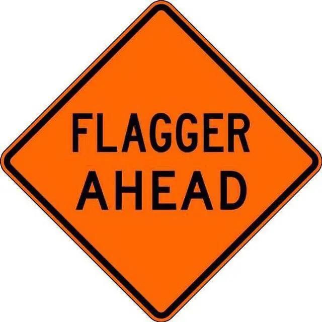 Alt view image 3 of 3 - LYLE W20-7D-30HA Road Sign,Flagger Ahead,30 x 30In