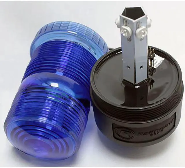 Alt view image 2 of 3 - RAILHEAD GEAR M490-LED DC B Warning Strobe, Blue, LED, 12 to 90VDC, Depth: 4 in