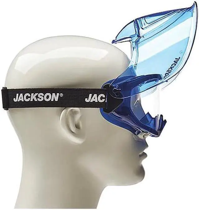 Alt view image 2 of 4 - Gpl500 Series Premium Goggle with Detachable Face Shield, Blue Frame, Af, Clear