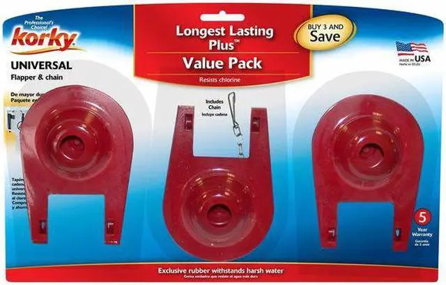 Alt view image 2 of 2 - KORKY 2001TP Toilet Flapper, Rubber, Red, PK3