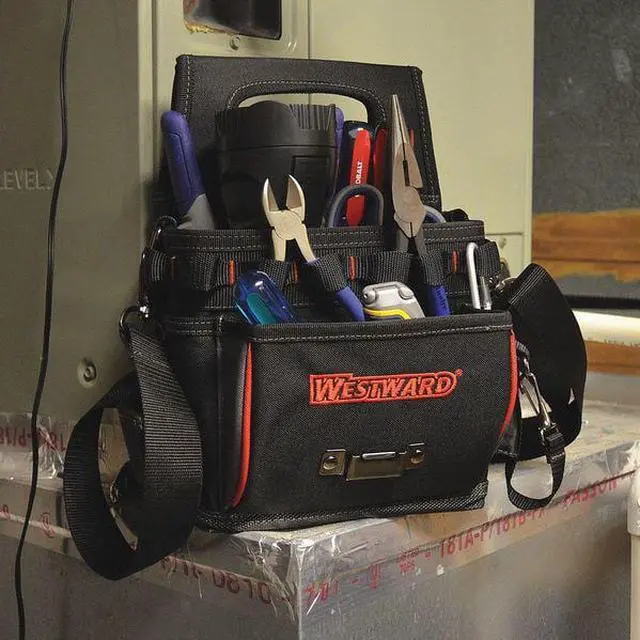 Alt view image 4 of 4 - WESTWARD 53JW35 Tool Bag,General Purpose,17 Pockets, Black, Polyester, 17