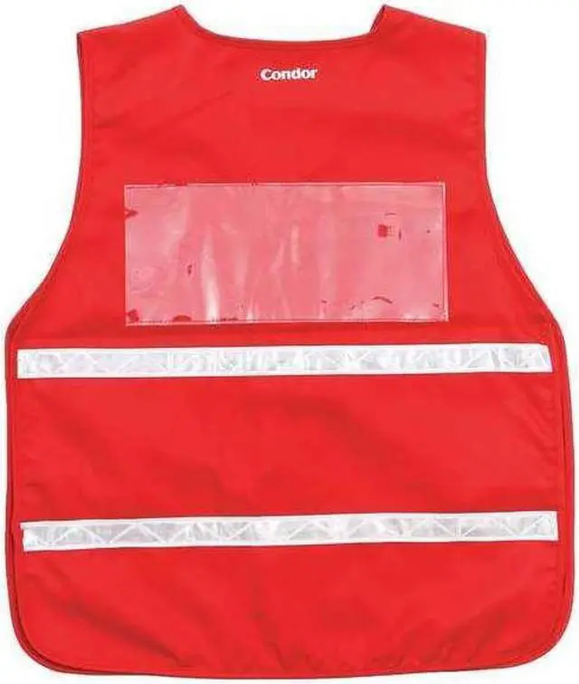 Alt view image 6 of 6 - CONDOR 8ZH81 Safety Vest,Red,Universal
