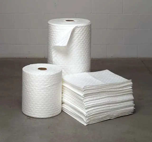 Alt view image 3 of 8 - BRADY SXT30DP Sorbent Roll, 37 gal, 30 in x 150 ft, Oil, White, Polypropylene