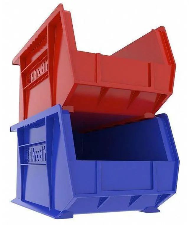 Alt view image 3 of 8 - AKRO-MILS 30240BLUE Blue Hang and Stack Bin, 14-3/4"L x 8-1/4"W x 7"H