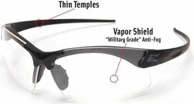 Alt view image 3 of 3 - EDGE EYEWEAR SSE611-TT Sharp Edge Vapor Shield, Safety Glasses, Anti-Fog &
