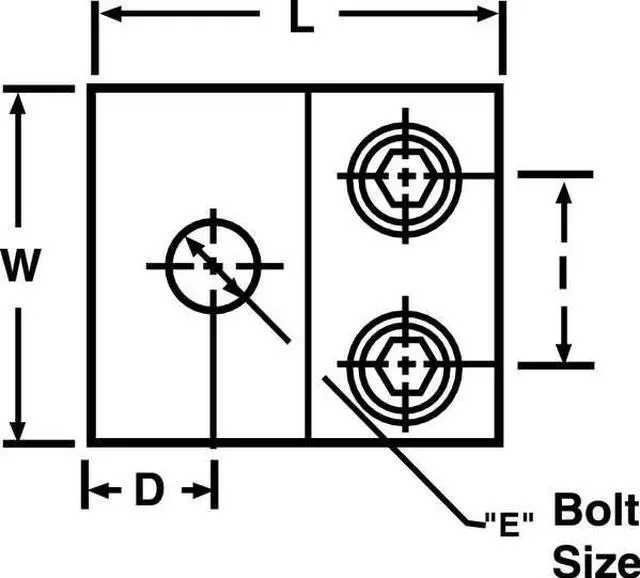 Alt view image 3 of 4 - BLACKBURN ADR60-21 Mechanical Conn,Lug,600 kcmil to 2 AWG
