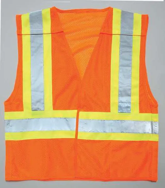 Alt view image 3 of 7 - KISHIGO 1176-L Large Class 2 Breakaway High Visibility Vest, Orange