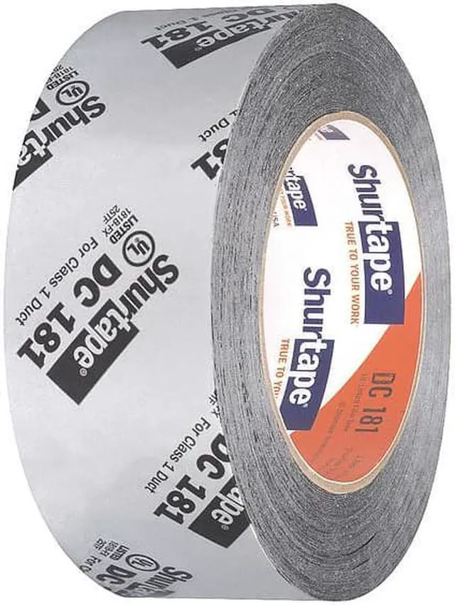 Alt view image 9 of 9 - Shurtape DC 181 HVAC Grade Flex Cloth Duct Tape, 110m Length x 48mm Width, Metalized with Black Print Pack of 1