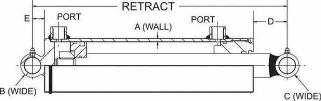 Alt view image 2 of 2 - MAXIM 288313 WT Welded Hydraulic Cylinder: 2 Bore x 16 Stroke - 1.25 Rod