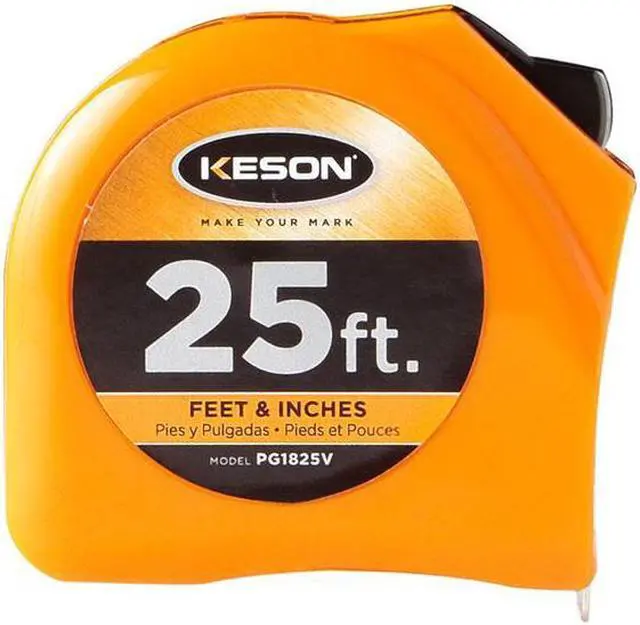 Alt view image 4 of 8 - Keson Tape Measure,1 In x 25 ft,Orange,In./Ft.  PGT1825V