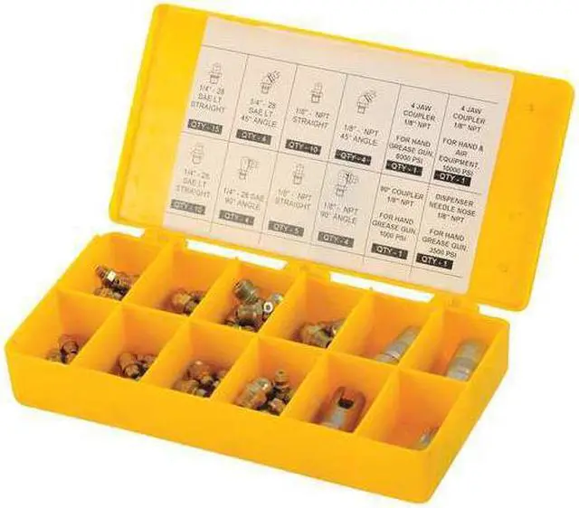 Alt view image 3 of 3 - WESTWARD 2CAN7 Grease Fitting Kit,General All Purpose
