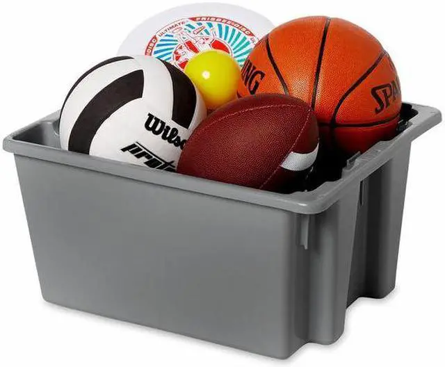 Alt view image 6 of 7 - RUBBERMAID FG172100GRAY Gray Stack and Nest Bin, 19-1/2"L x 15-1/2"W x 10"H