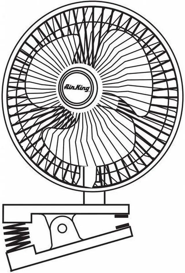 Alt view image 2 of 2 - AIR KING 9145 6" Blade Dia Portable Clip Fan, Non-Oscillating, 2 Speeds,