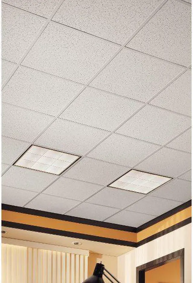 Alt view image 5 of 6 - 24"Lx24"W Acoustical Ceiling Tile Cortega, Mineral Fiber, PK16 ARMSTRONG 704A