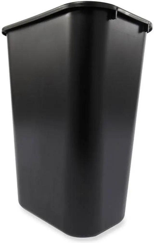 Alt view image 3 of 7 - RUBBERMAID FG295700BLA 10 gal. LLDPE Rectangular Trash Can, Black