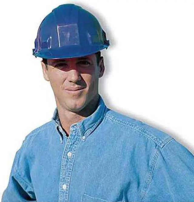 Alt view image 4 of 5 - Hard Hat, FrtBrim, Slotted, 6Rtcht, Blue