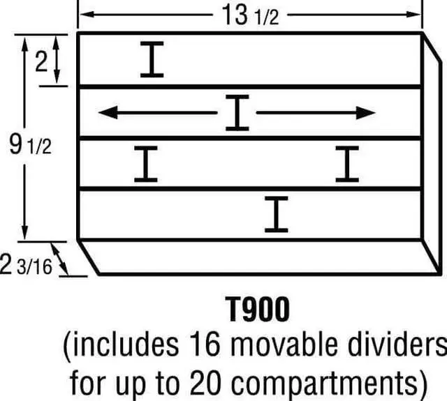 Alt view image 2 of 3 - FLAMBEAU 999-2 Adjustable Compartment Box with 4 to 20 compartments, Plastic, 2