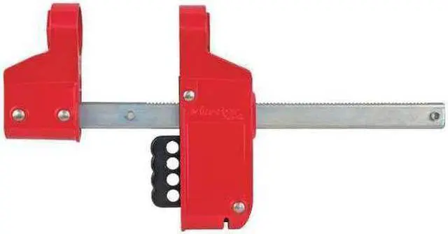 Alt view image 3 of 3 - Blind Flange Lockout Device,  Red/Black/Silver,  0.750" to 1.125" Nut Dia.