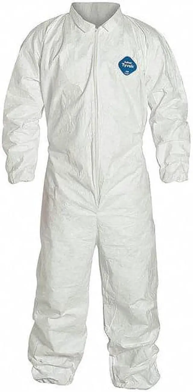 Alt view image 2 of 2 - DUPONT TY125SWH4X0025VP Disposable Coverallss, Collared Coverall, 4XL, Tyvek(R)