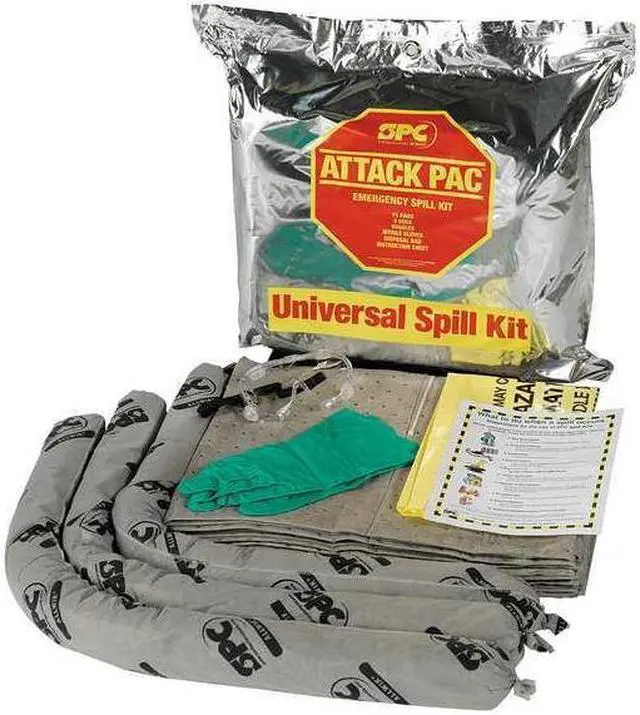 Alt view image 6 of 8 - BRADY SKA-ATK-GRNG Spill Kit, 7 gal Volume Absorbed per Kit, Bag, Silver