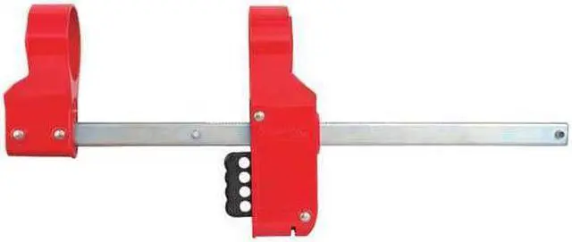 Alt view image 4 of 4 - Blind Flange Lockout Device,  Red/Black/Silver,  1.000" to 1.875" Nut Dia.