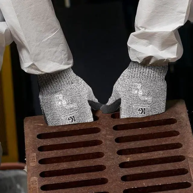 Alt view image 7 of 7 - KLEENGUARD 47106 Knit Gloves, Cut Level A4 ,Dipped ,Polyurethane ,Smooth ,XS 1