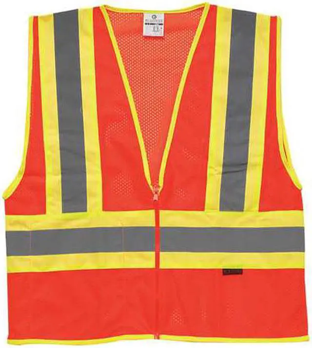 Alt view image 4 of 5 - KISHIGO 1055-XL XL Class 2 High Visibility Vest, Orange