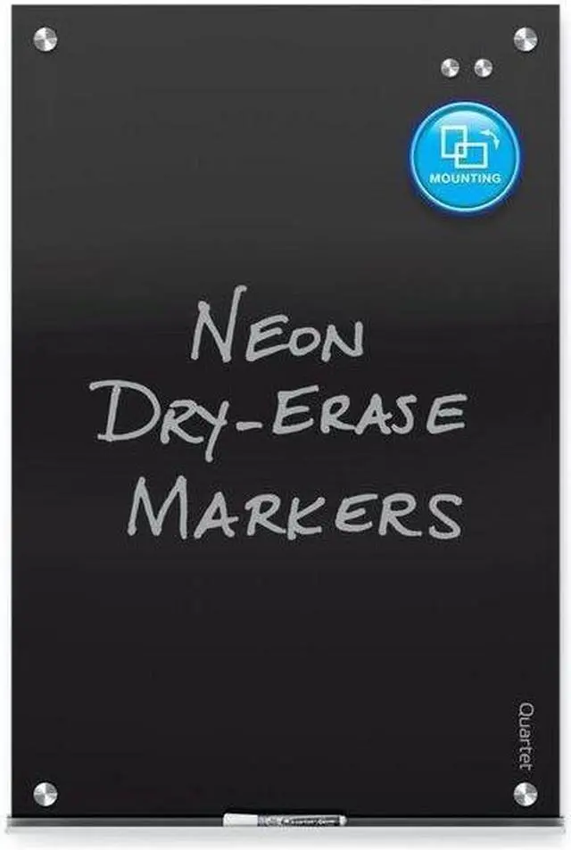 Alt view image 16 of 19 - QUARTET G2418B 18" H x 24" W Magnetic Glass Dry Erase Board, Gloss, Black