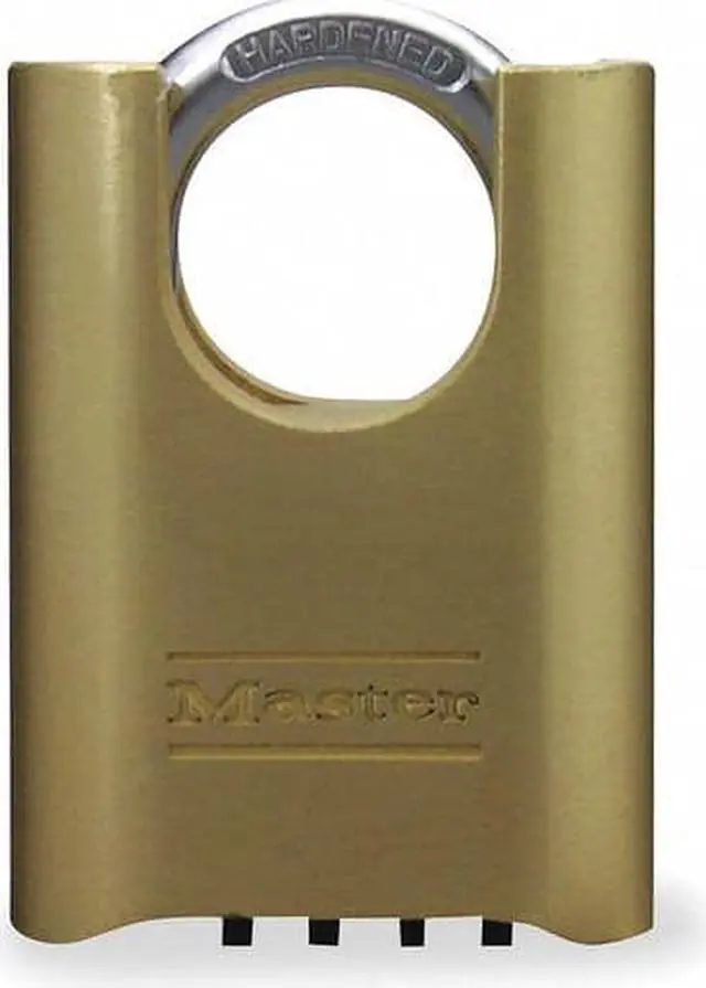 Alt view image 9 of 10 - Master Lock Combination Padlock,1 1/2in,Rectgle,Gold  176