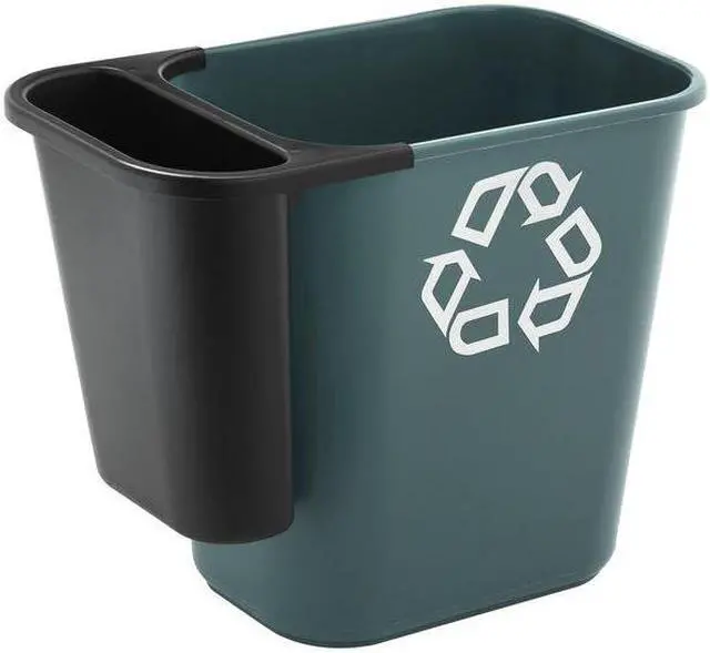 Alt view image 6 of 8 - RUBBERMAID FG295073BLA 1 gal Rectangular Polyethylene Recycling Bin , Black