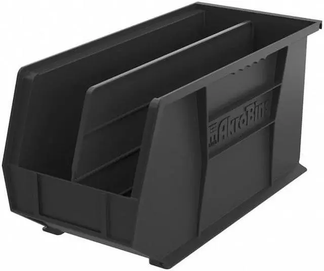 Alt view image 2 of 2 - AKRO-MILS 30265BLACK Hang & Stack Storage Bin, Plastic, Black, 9 in H, 8 1/4 in