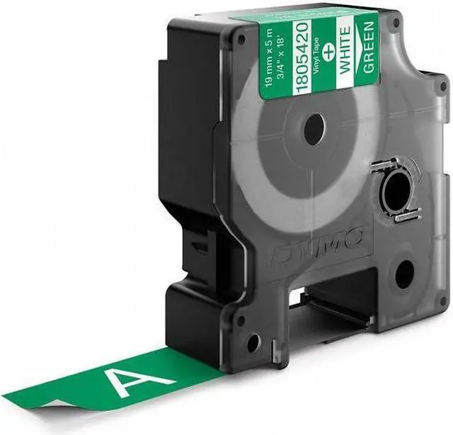 Alt view image 7 of 7 - DYMO 1805420 White on Green Color Coded Label 0.75" Width x 18 ft. Length - 1 Each - Vinyl - Thermal Transfer - White, Green