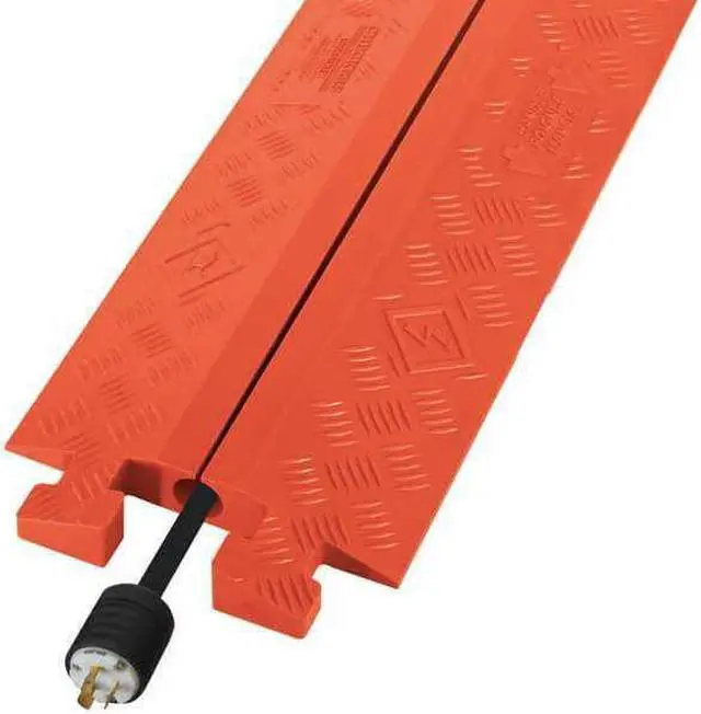 Alt view image 6 of 11 - Checkers Industrial Safety Products CP1X125-GP-DO-O 1.25 in. Polyurethane Heavy-Duty General-Purpose 1-Channel Drop-Over Cable Protector, Orange
