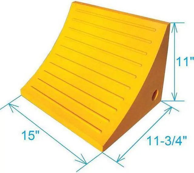 Alt view image 2 of 3 - ZORO SELECT 1GUL5 Wheel Chock,15 In W x 11 In H,Yellow