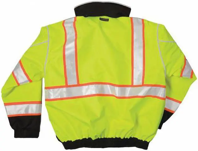 Alt view image 2 of 2 - KISHIGO JS119-2X 2XL Hi -Vis Bomber Jacket, Lime