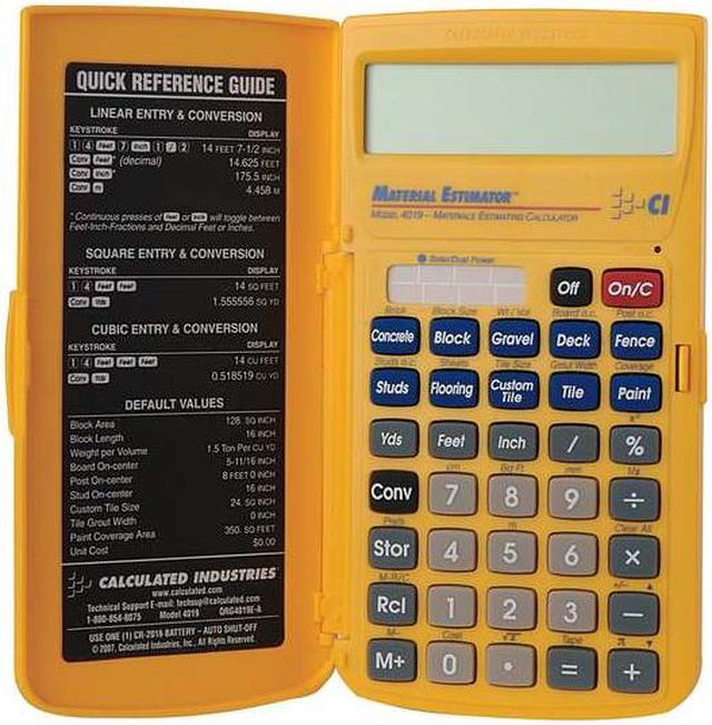 Alt view image 13 of 14 - Material Estimator CALCULATED INDUSTRIES 4019
