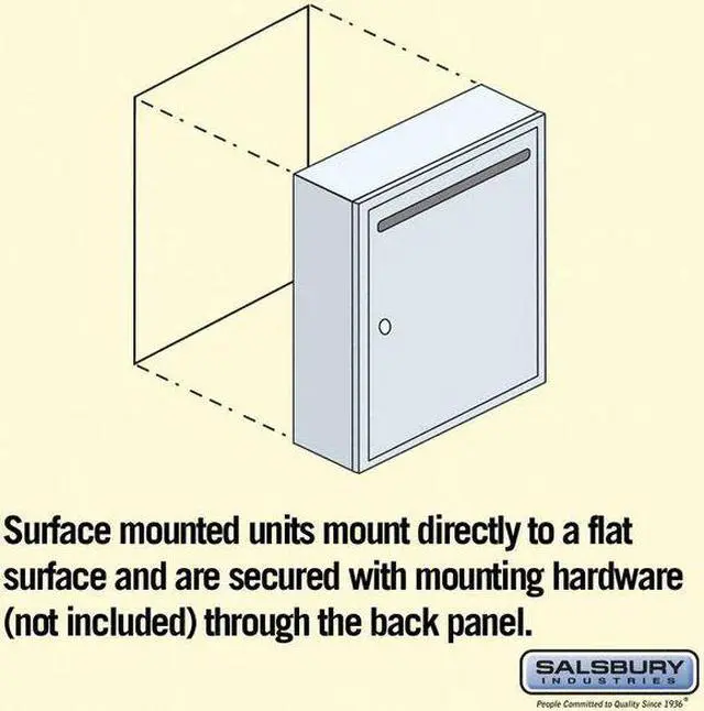 Alt view image 4 of 6 - Salsbury 2240AP Letter Box (Includes Commercial Lock) - Standard - Surface Mounted - Aluminum - Private Access