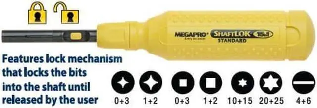 Alt view image 5 of 7 - MEGAPRO 151SL44-B Phillips, Square, Slotted, TOR Bit 8 1/2 in, Drive Size: 1/4