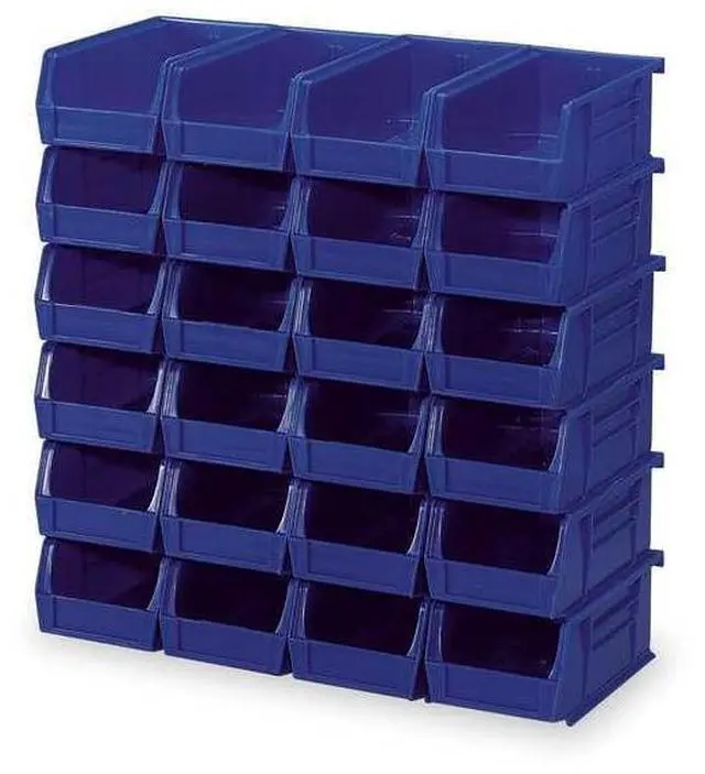 Alt view image 11 of 16 - AKRO-MILS 30220BLUE 3"L x 4-1/8"W x 7-3/8"H Blue Hang and Stack Bin