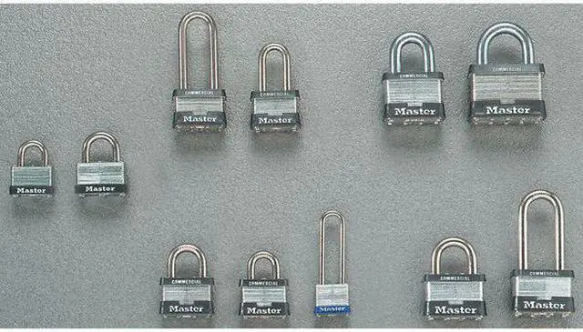Alt view image 3 of 5 - MASTER LOCK 1KALJ Padlock, Keyed Alike, Long Shackle, Rectangular Steel Body,