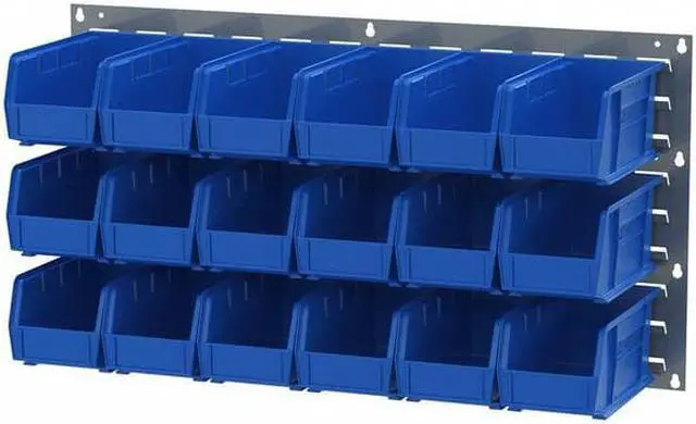 Alt view image 5 of 8 - Akromils Home Indoor Multipurpose Plastic Stack Storage Hang Bin Blue 12 Pack 10.87 X 5.5 X 5