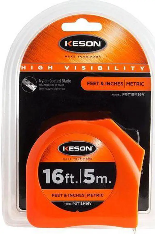 Alt view image 5 of 5 - Keson Tape Measure,1 In x 16 ft/5m,Orange  PGT18M16V