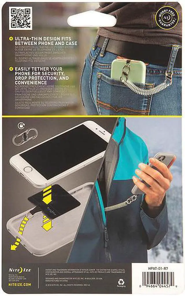 Alt view image 3 of 7 - Nite Ize Hitchâ„¢  Phone Anchor + Tether &  MicroLock Black