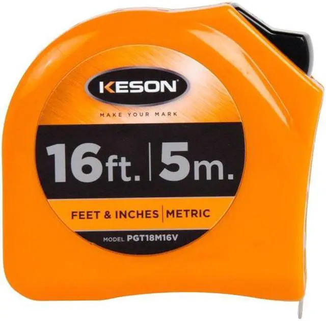 Alt view image 4 of 5 - Keson Tape Measure,1 In x 16 ft/5m,Orange  PGT18M16V