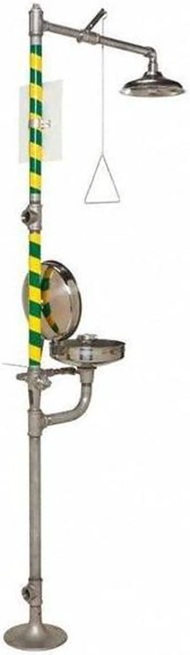 Alt view image 7 of 8 - HAWS 8330 Shower with Eyewash, Floor Mount, Stainless Steel Pipe, 95 1/4 in H,