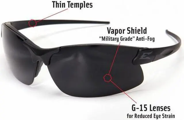 Alt view image 3 of 3 - EDGE EYEWEAR SSE61-G15-TT Sharp Edge Vapor Shield, Safety Glasses, Anti-Fog &